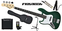 PLAYTECH / JB420LH Green エレキベース 初心者入門セット 左利き用