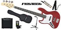 PLAYTECH / JB420LH Metallic Red エレキベース 初心者入門セット 左利き用