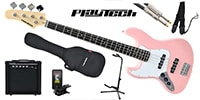 PLAYTECH / JB420LH Pink エレキベース 初心者入門セット 左利き用