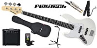 PLAYTECH / JB420LH White エレキベース 初心者入門セット 左利き用