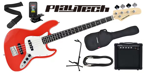 PLAYTECH ( プレイテック ) / JB420 Red エレキベース 初心者入門セット