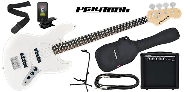 PLAYTECH/JB420 White エレキベース 初心者入門セット