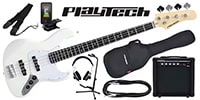 PLAYTECH / JB420 White エレキベース 初心者入門セット（ヘッドホン付き）