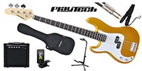 PLAYTECH / PB450LH Gold エレキベース 初心者入門セット 左利き用