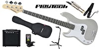 PLAYTECH / PB450LH Gray エレキベース 初心者入門セット 左利き用