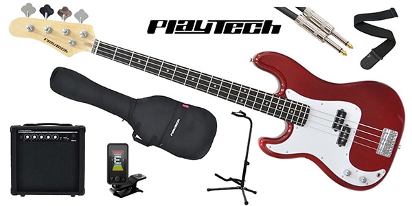 PLAYTECH ( プレイテック )  / PB450LH Metallic Red エレキベース 初心者入門セット 左利き用