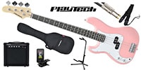 PLAYTECH / PB450LH Pink エレキベース 初心者入門セット 左利き用