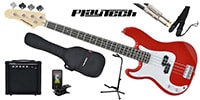 PLAYTECH / PB450LH Red エレキベース 初心者入門セット 左利き用
