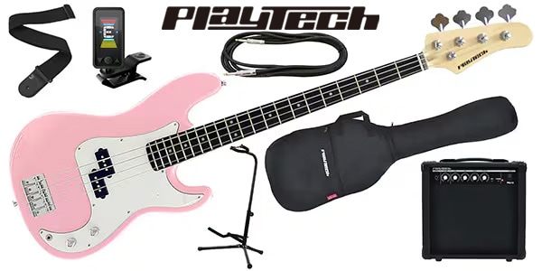 PLAYTECH ( プレイテック )  / PB450 Pink エレキベース 初心者入門セット