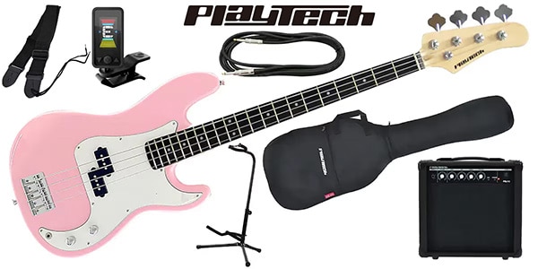 PLAYTECH ( プレイテック ) / PB450 Pink エレキベース 初心者入門セット