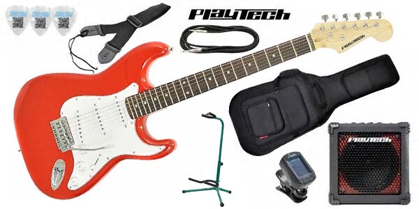 PLAYTECH/ST250 ギター入門セット2 Rose Red