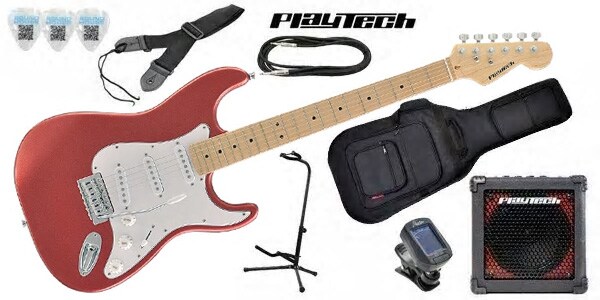 PLAYTECH/ST250 ギター入門セット3 Maple Metallic Red