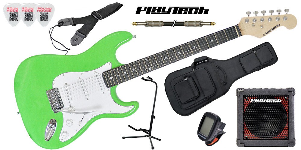 PLAYTECH/ST250 ギター入門セット Rose Green