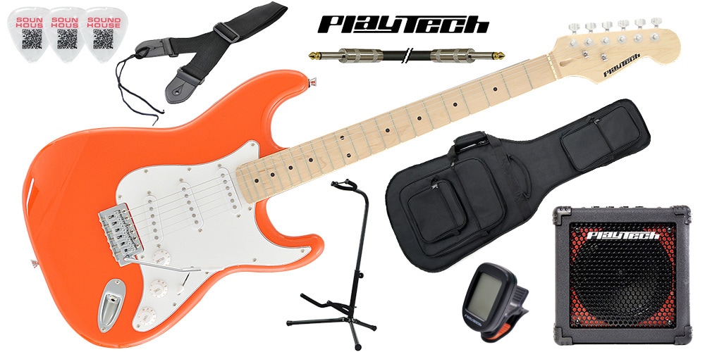 PLAYTECH/ST250 ギター入門セット Maple Orange