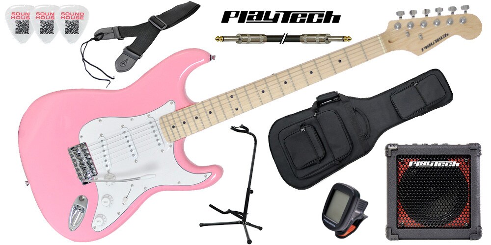 PLAYTECH/ST250 ギター入門セット Maple Pink