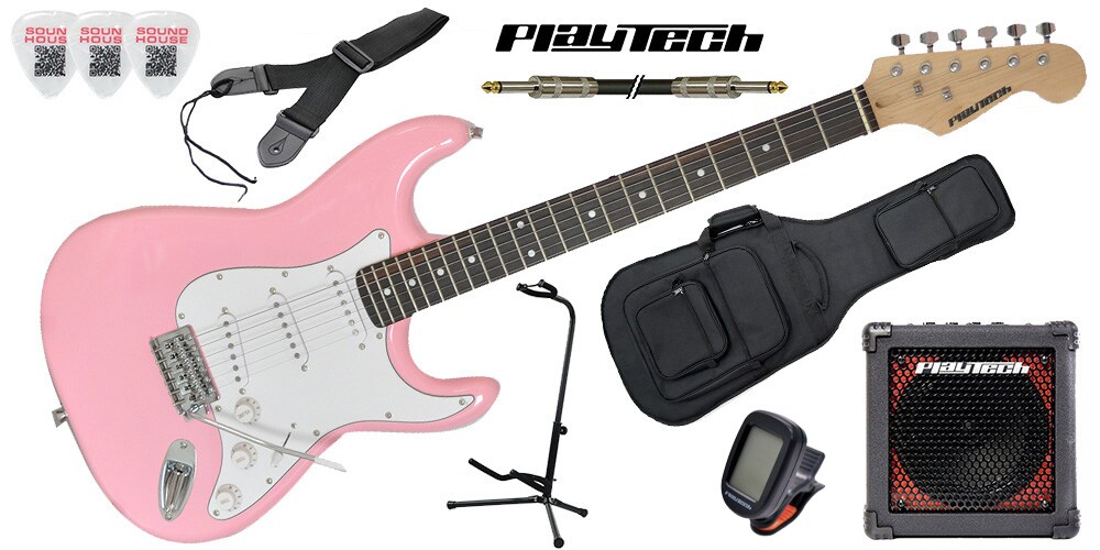 PLAYTECH/ST250 ギター入門セット Rose Pink