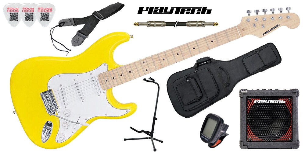 PLAYTECH/ST250 ギター入門セット Maple Yellow