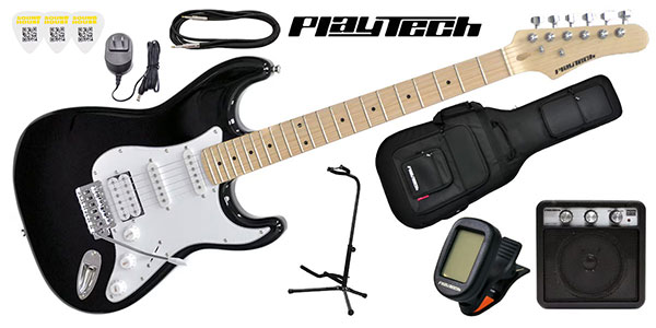 PLAYTECH ( プレイテック )  / ST250SSH ギター入門セット Maple Black