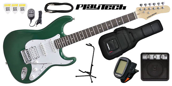 PLAYTECH ( プレイテック )  / ST250SSH ギター入門セット  Rodewood Green