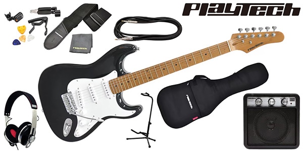 PLAYTECH ( プレイテック ) / ST280 Black【カーボナイズド・メイプルネック】 ギター入門セット 3