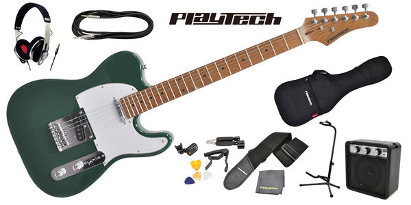 PLAYTECH ( プレイテック ) / TL280 Green 【カーボナイズド・メイプルネック】 ギター入門セット 3