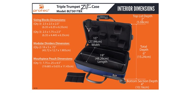 PROTEC / BLT301TBX Trumpet Triple Case Blue画像5