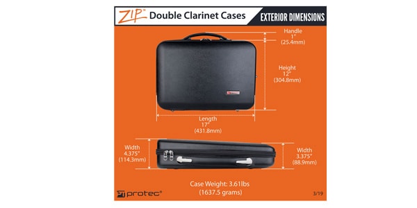 PROTEC / 	BM307D Clarinet Double Case画像3