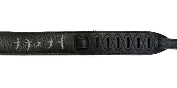 PRS Premium Leather Strap, Birds Embroidery, Black