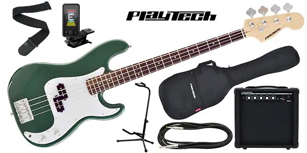 PLAYTECH/PB450 Green エレキベース 初心者入門セット