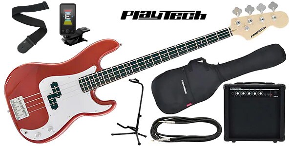 PLAYTECH PB450 Metallic Red エレキベース 初心者入門セット