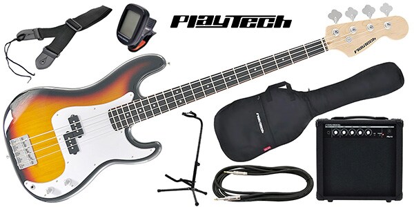 PLAYTECH/PB450 Sunburst エレキベース 初心者入門セット