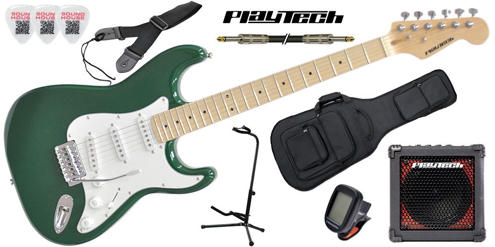 PLAYTECH/ST250 ギター入門セット Maple Green