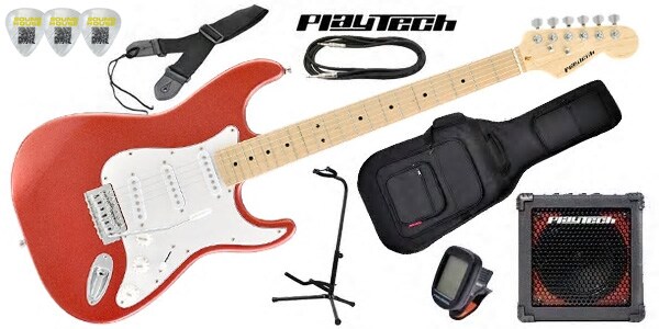 PLAYTECH/ST250 ギター入門セット Maple Metallic Red