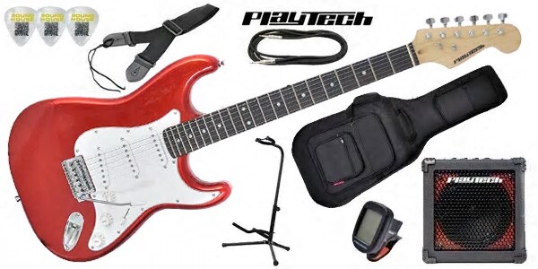 PLAYTECH/ST250 ギター入門セット Rose Metallic Red