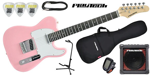 PLAYTECH ( プレイテック ) TL250ギター入門セット Pink Rose 送料無料