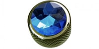  Blue Crystal on Dome Knob Pearl Black