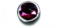 QPARTS Purple Crystal on Dome Knob Chrome