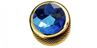 QPARTS Blue Crystal on Dome Knob Gold