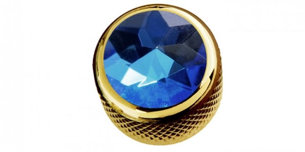 Blue Crystal on Dome Knob Gold