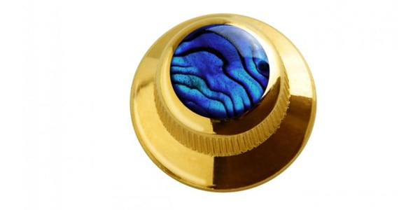 /Blue Abalone on UFO Knob Gold