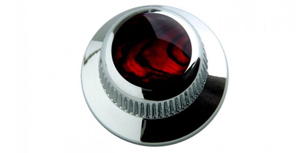 /Red Abalone on UFO Knob Chrome