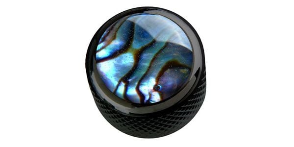 QPARTS / Natural Abalone on Dome Knob Dark Black