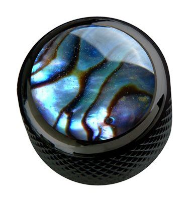 /Natural Abalone on Dome Knob Dark Black