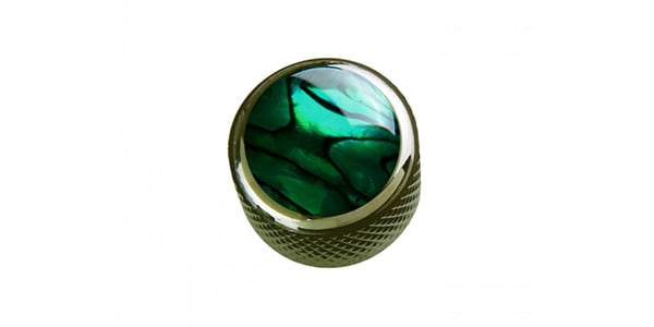 QPARTS / Green Abalone on Dome Knob Pearl Black