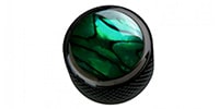 QPARTS Green Abalone on Dome Knob Dark Black