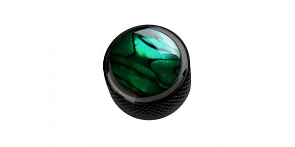 /Green Abalone on Dome Knob Dark Black