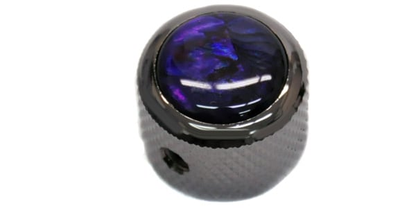Purple Abalone on Dome Knob Pearl Black