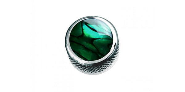 /Green Abalone on Dome Knob Chrome