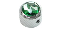  Green Crystal on Dome Knob Chrome