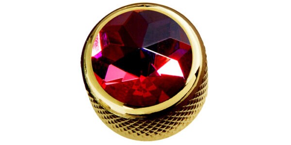 QPARTS ( キューパーツ )  / Red Crystal on Dome Knob-Gold